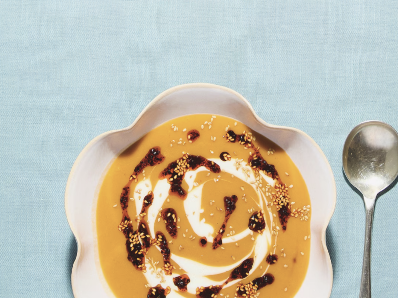 Pompoensoep met miso en gember