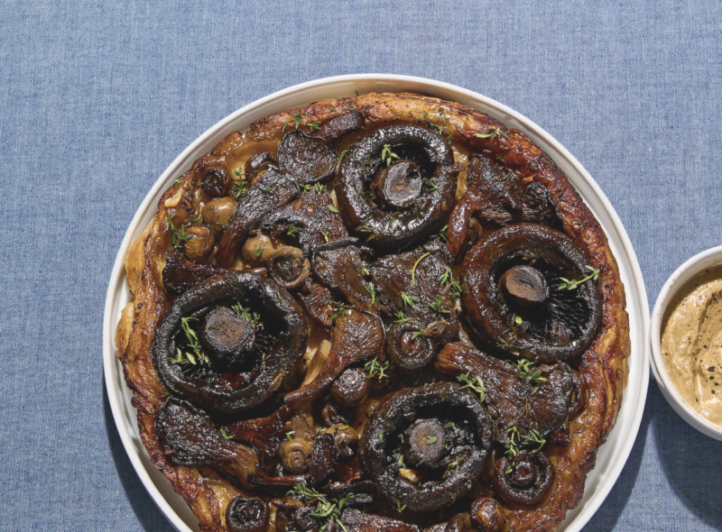 Paddenstoelen tarte tatin